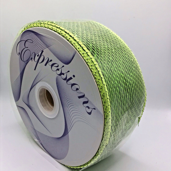 Holiday Ribbon Lot 7 Rolls 2.5" & 1.5" Wired Glitter Mesh Expressions Caffco - Picture 7 of 13